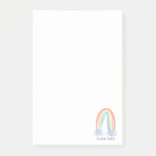 You are my sunshine watercolor painted rainbow post-it notes