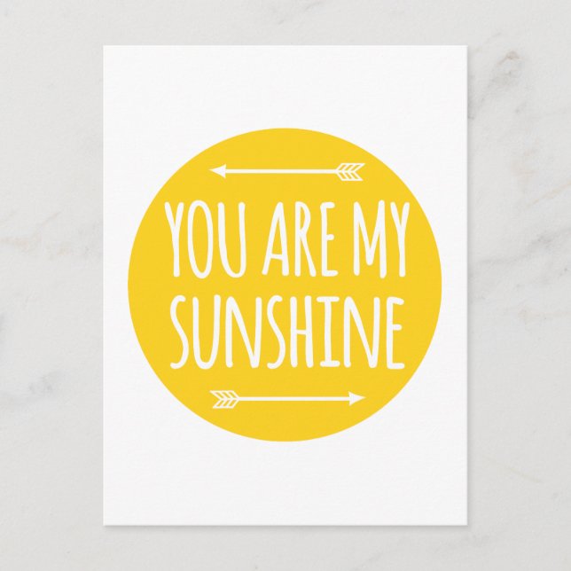 You are my sunshine, word art, text design postcard (Front)