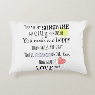 You are my Sunshine Word Art Typography Decorative Cushion