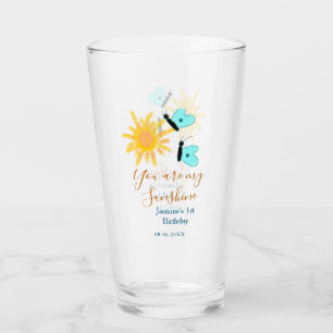 You are my sunshine yellow orange sun blue butterf glass