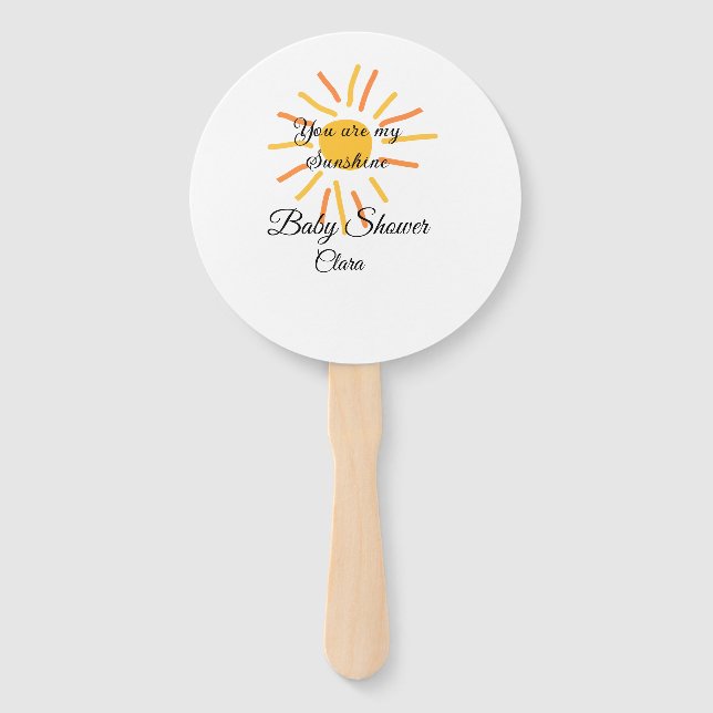 you are my sunshine yellow orange sun rays add nam hand fan (Front)