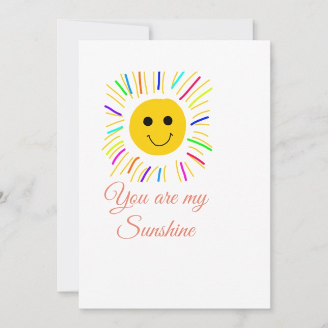 you are my sunshine yellow orange sun rays add nam holiday card (Front)