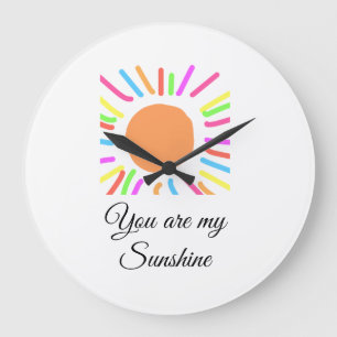 you are my sunshine yellow orange sun rays add nam large clock