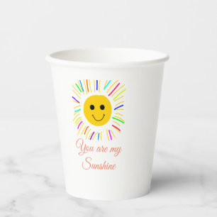 you are my sunshine yellow orange sun rays add nam paper cups