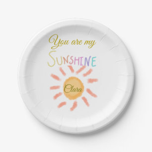 you are my sunshine yellow orange sun rays add nam paper plate