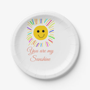 you are my sunshine yellow orange sun rays add nam paper plate