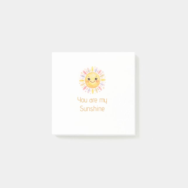 you are my sunshine yellow orange sun rays add nam post-it notes (Front)