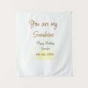 You are my sunshine yellow pastel birthday add nam tapestry