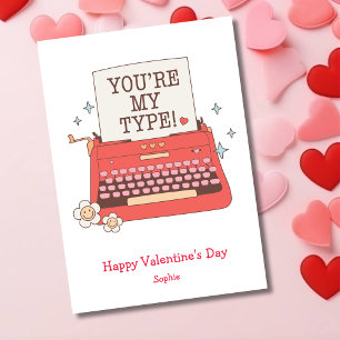 You are my type funny retro Valentines Day Holiday Card