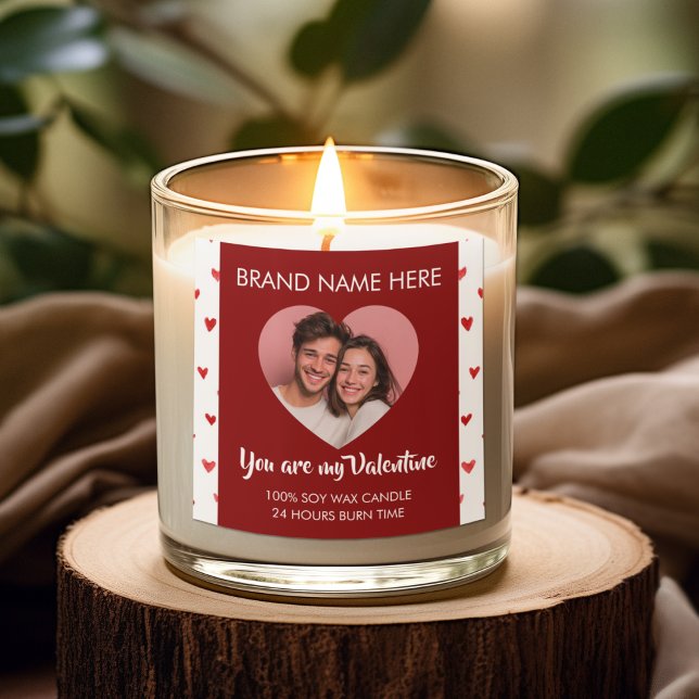 You Are My Valentine Custom Photo Candle Labels  (Creator Uploaded)