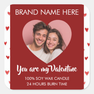 You Are My Valentine Custom Photo Candle Labels