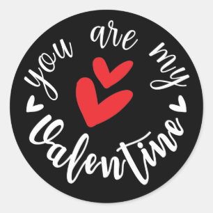 You are my Valentine, two little hearts Classic Round Sticker