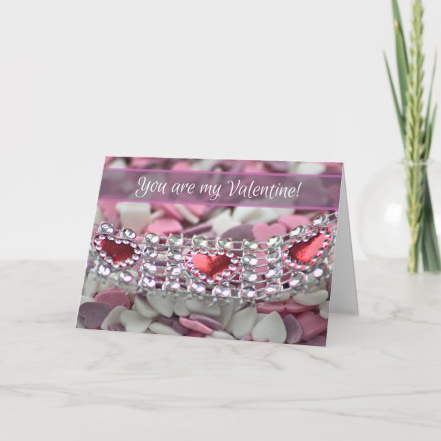 You are my Valentine - with lovely sugar hearts! Card (Front)