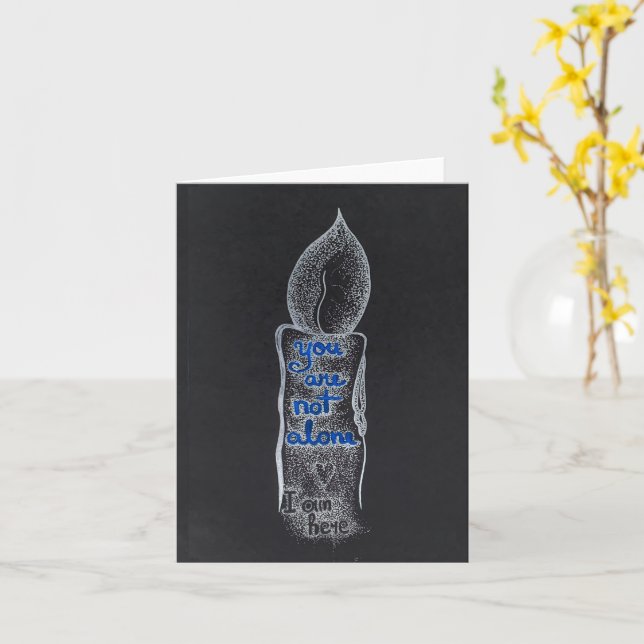 You are not alone candle compassion kindness quote card (Yellow Flower)