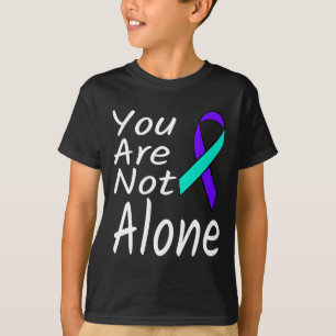 You Are Not Alone Suicide Prevention Ribbon Awaren T-Shirt
