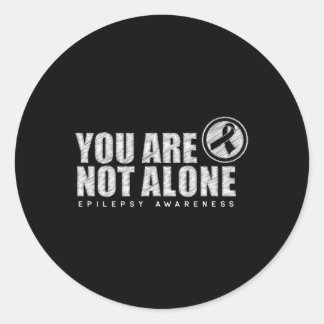 You Are Not Alone Wear Purple Day Epilepsy Awarene Classic Round Sticker