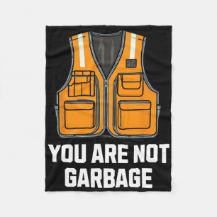 You Are Not Garbyge Trump Wearing Vest  Fleece Blanket