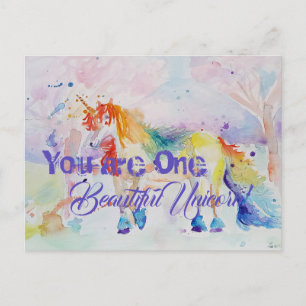 You Are One Unique Unicorn! Postcard Card Girls