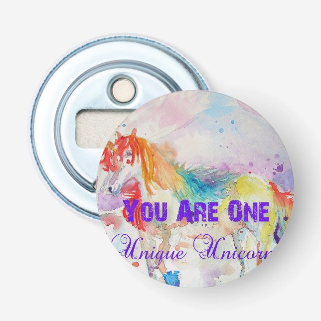 You Are One Unique Unicorn! Postcard ladies Girls Bottle Opener (Front)