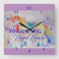 You Are One Unique Unicorn! Rainbow Girls Clock