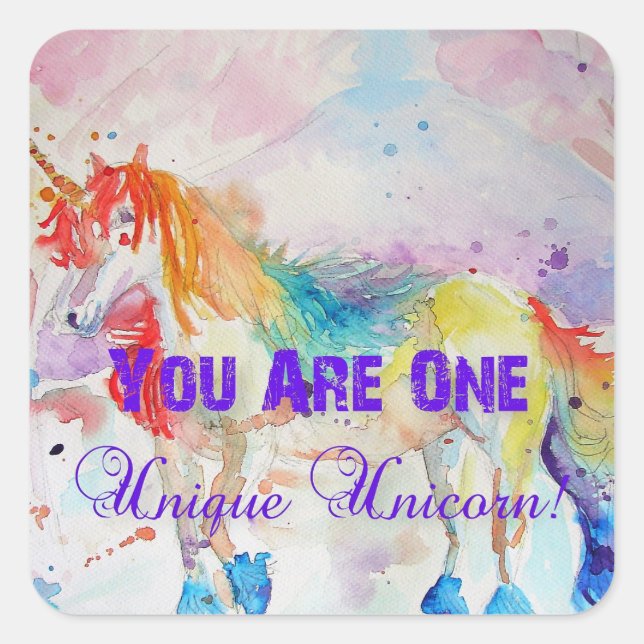 You Are One Unique Unicorn! Rainbow Sticker Girls (Front)