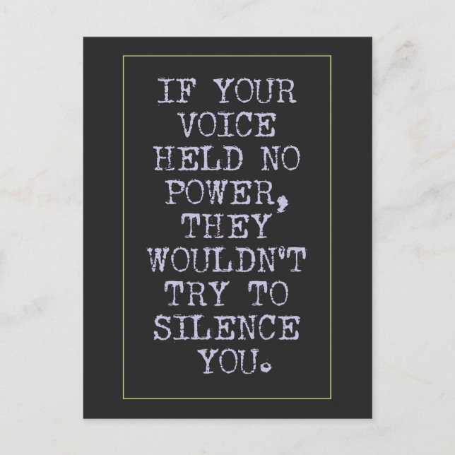 You are Powerful, Don't Be Silent Postcard (Front)