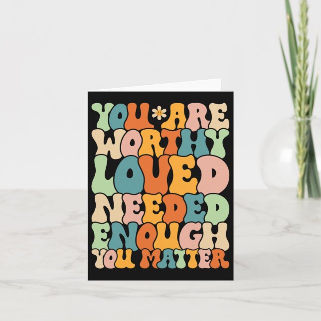 You Are Problem Kindness Be Kind Groovy Mental Hea Card (Front)