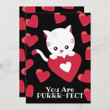 You Are Purfect Kitten Red Heart Pattern Valentine
