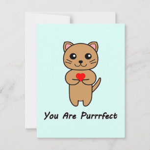 You Are Purrrfect - Blue Background card