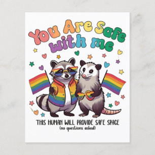 You Are Safe With Me LGBT Racoon Animal Flyer