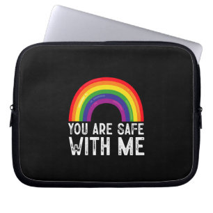 You Are Safe With Me LGBTQ Pride Month Rainbow Laptop Sleeve