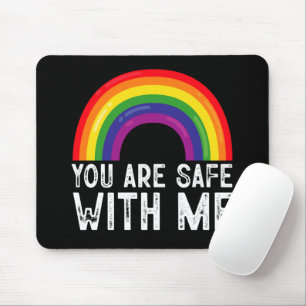 You Are Safe With Me LGBTQ Pride Month Rainbow Mouse Pad