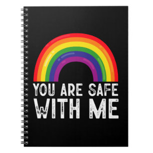 You Are Safe With Me LGBTQ Pride Month Rainbow  Notebook