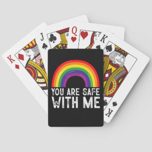 You Are Safe With Me LGBTQ Pride Month Rainbow Playing Cards