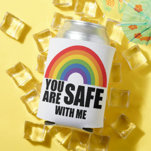 You Are Safe With Me LGBTQ Rainbow Pride Can Cooler