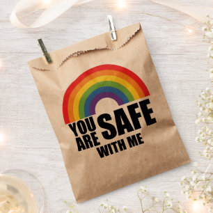 You Are Safe With Me LGBTQ Rainbow Pride  Favour Bags