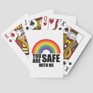You Are Safe With Me LGBTQ Rainbow Pride Playing Cards