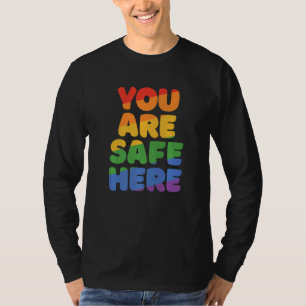 You Are Safe With Me Rainbow Pride Lgbtq Gay Trans T-Shirt
