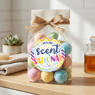You Are Scent-sational Rainbow Chevron Colourful Classic Round Sticker