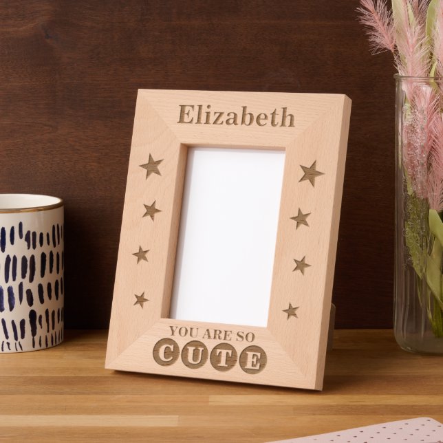 You are so cute custom name stars etched frames (Left)