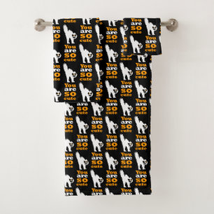 You are so cute frustred cat bath towel set