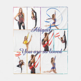 You Are So Loved 9 Picture Photo Collage & Name Fleece Blanket