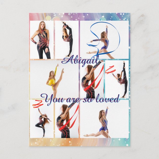 You Are So Loved 9 Picture Photo Collage & Name Postcard (Front)