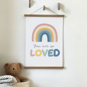 You are so loved Rainbow Baby Nursery Hanging Tapestry