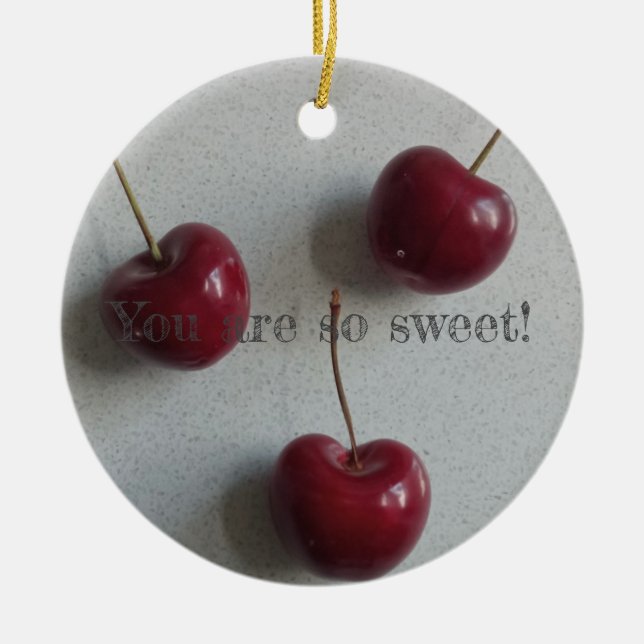 You Are So Sweet Cherry Ceramic Tree Decoration (Front)