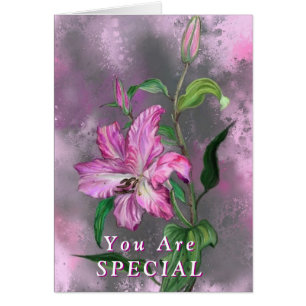 You Are Special Card Purple Pink Lily Flower