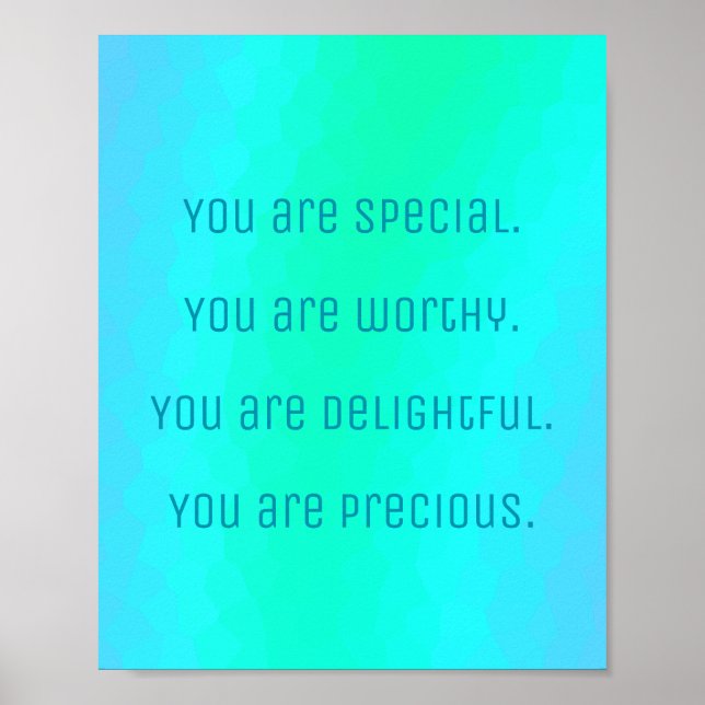 "You Are Special" Positive Affirmations Poster (Front)