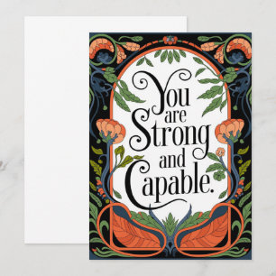 You Are Strong and Capable Inspirational Quote  Announcement