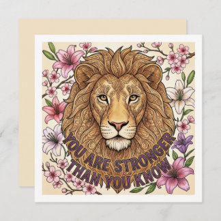 You Are Strong Personalized Lion Card