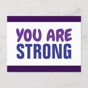 You are Strong Purple Blue Persist Encouragment Postcard